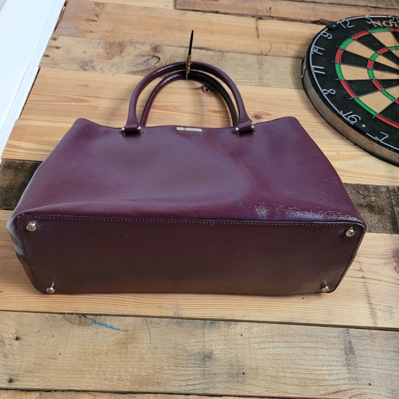 Patent Berry Plum Leather Satchel - Picture 9 of 10